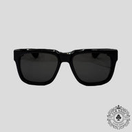 Chrome Hearts Diamond Embellished Box Officer Sunglasses in Black/Silver