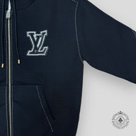 Louis Vuitton Monogram Flower Graphic Intarsia Zipped Hoodie in Black