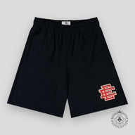 Eric Emanuel EE Baggy Short in Jet Black / Varsity Red