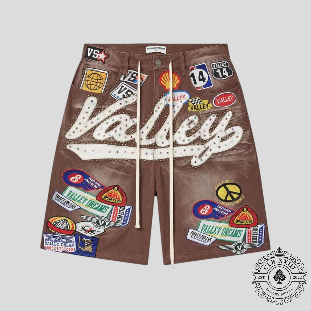 Vale 1980s Skittles Jorts In Brown