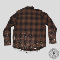 Amiri Crystal Painter Plaid Button Up in Brown