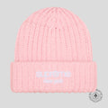 Supreme Classic Logo Chunky Ribbed Beanie in Pink