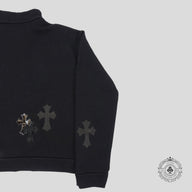 Chrome Hearts Pony Hair Quarter Zip in Black