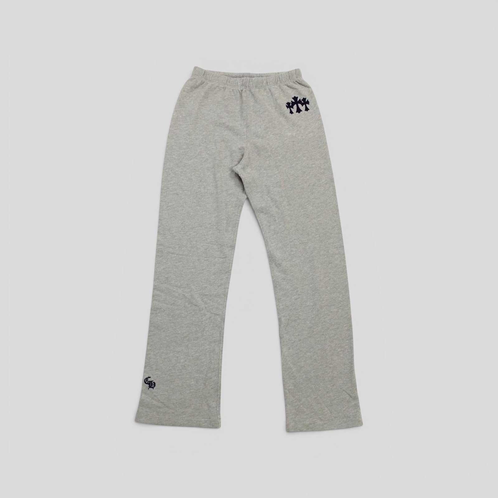 Chrome Hearts Women's Triple Cross CH Flocked Sweatpants in Grey