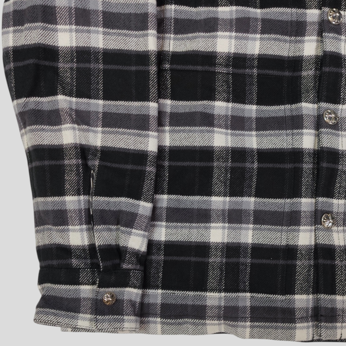 Chrome Hearts Padded Flannel Shirt in Black/White