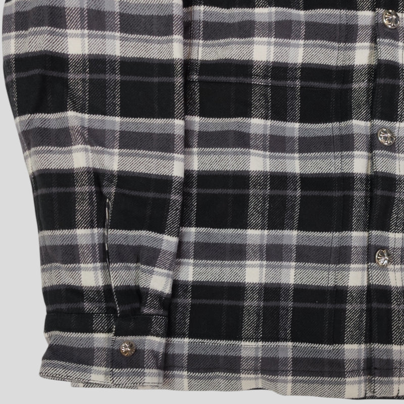 Chrome Hearts Padded Flannel Shirt in Black/White