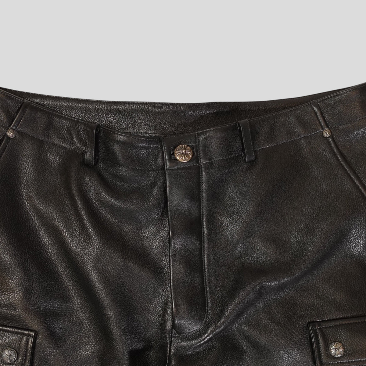 Chrome Hearts Devil Dog Leather Pants in Black