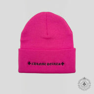 Chrome Hearts CH Logo Embroidered Beanie in Hot Pink