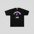 BAPE Color Camo College Tee in Black & Purple