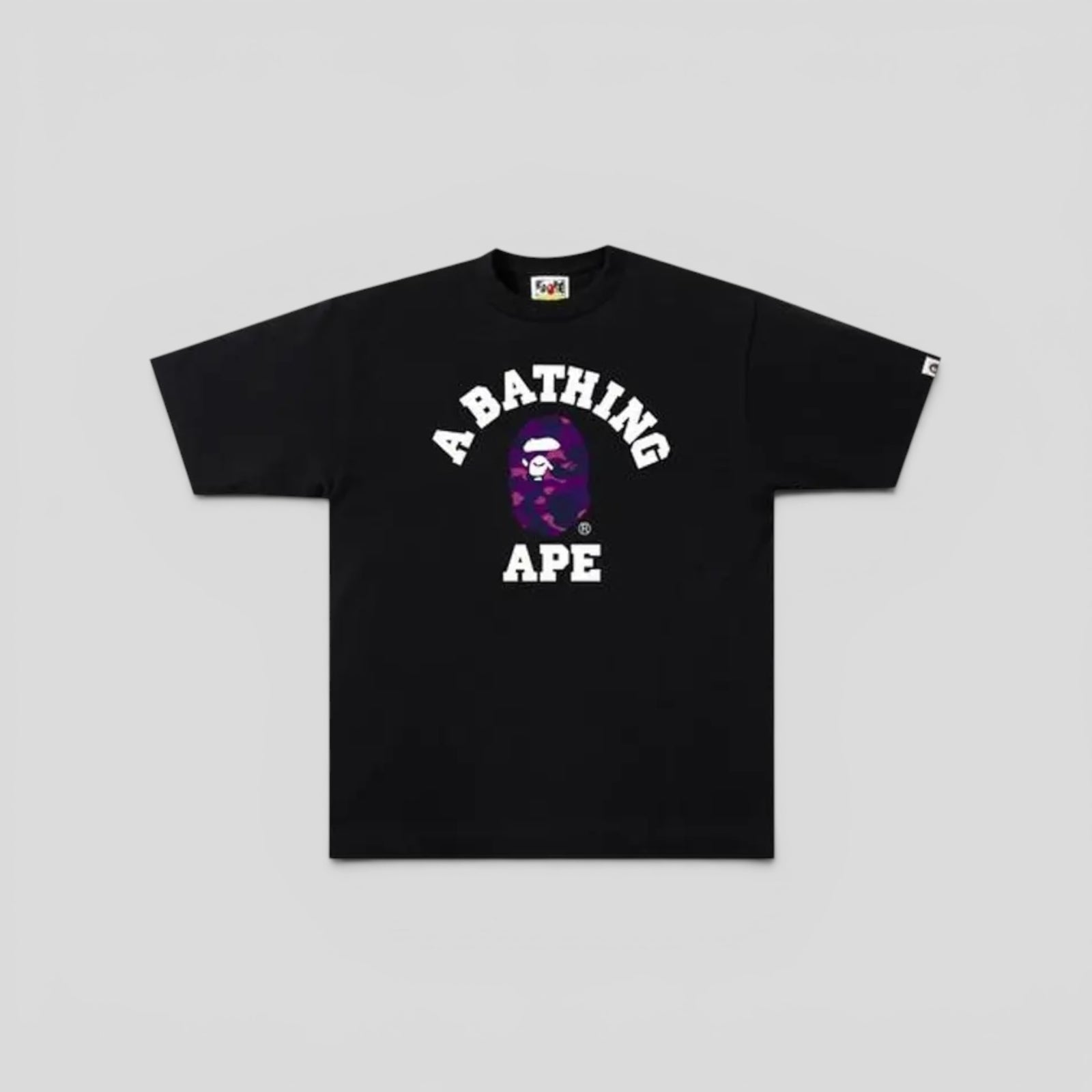 BAPE Color Camo College Tee in Black & Purple