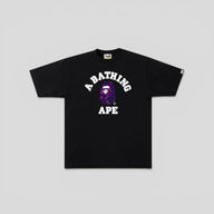 BAPE Color Camo College Tee in Black & Purple