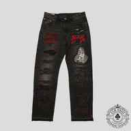 Blind Love Missionary Sex Mary Leather Patchwork Denim