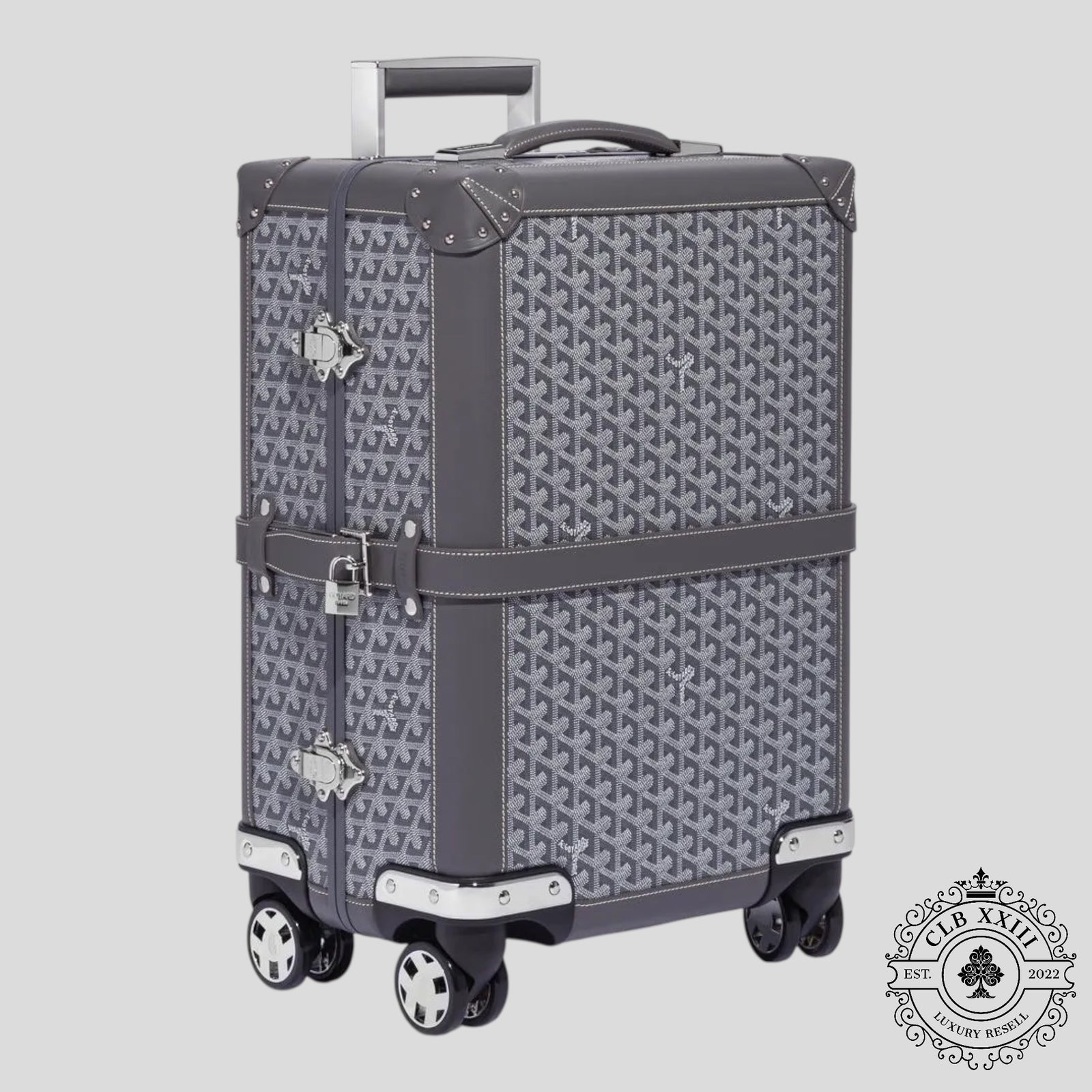 Goyard Bourget PM Trolley Travel Case in Grey