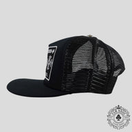 Chrome Hearts Hollywood CH Patch Trucker Hat in Black