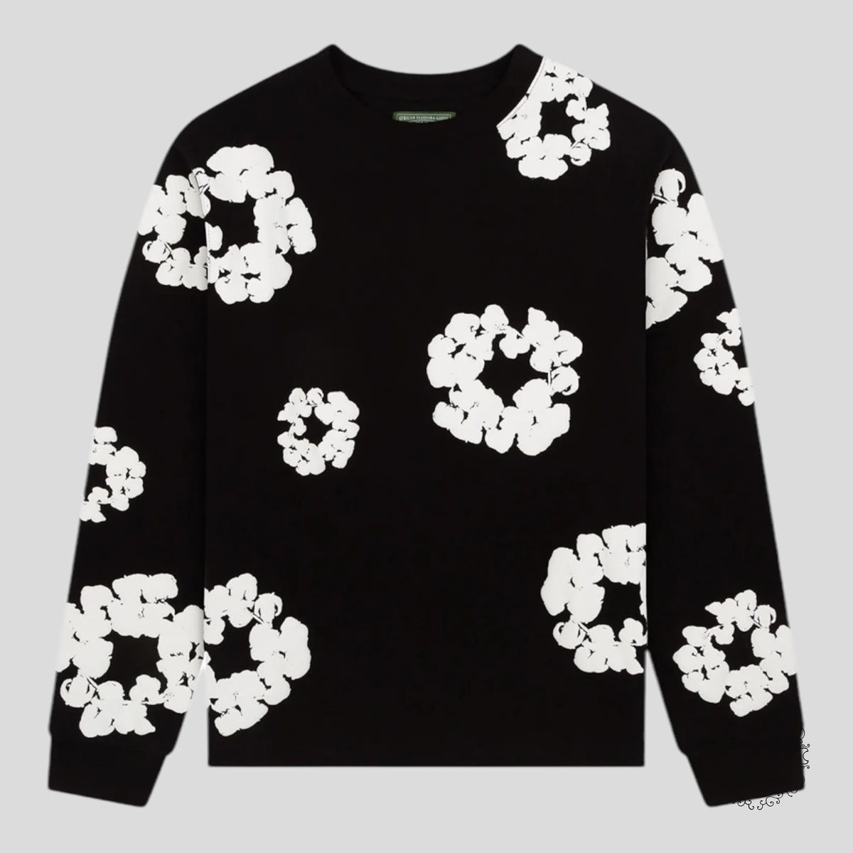 Denim Tears Cotton Wreath Crewneck in Black