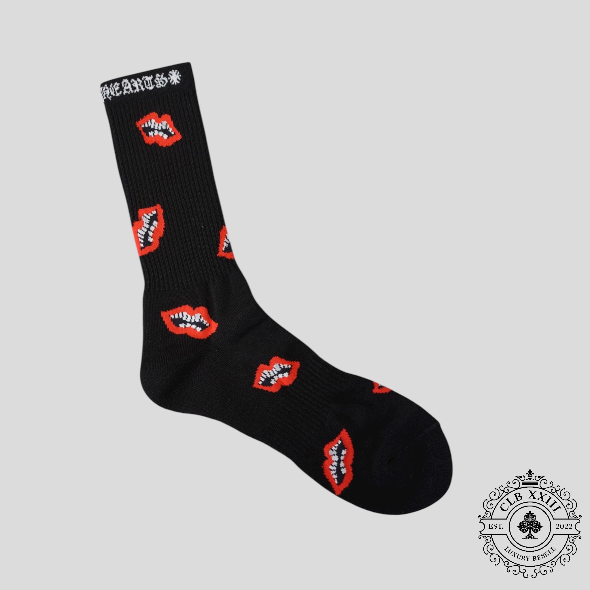 Chrome Hearts Matty Boy Chomper Socks in Black / Red