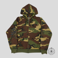 Chrome Hearts Vintage Cross Patch Thermal Zip Up Hoodie