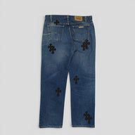 Chrome Hearts Levis Leather Cross Patch Jeans