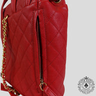 Chanel Caviar Leather Filigree Backpack in Red