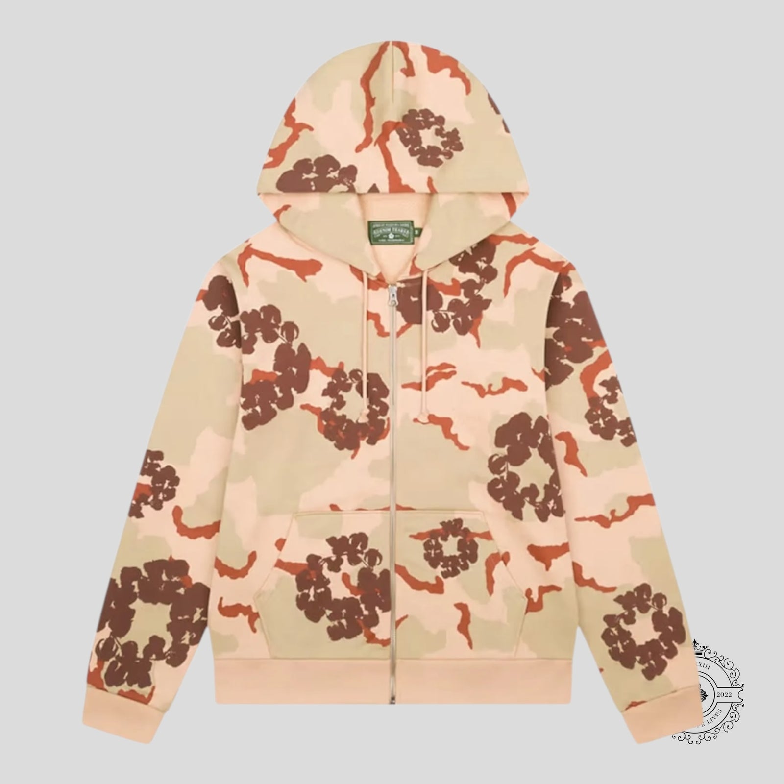 Denim Tears Camo Cotton Wreath Zip Up in Desert Storm