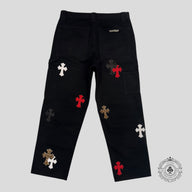 Chrome Hearts Leopard Cross Patch Carpenter Pants