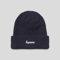 Supreme Loose Gauge Beanie in Navy