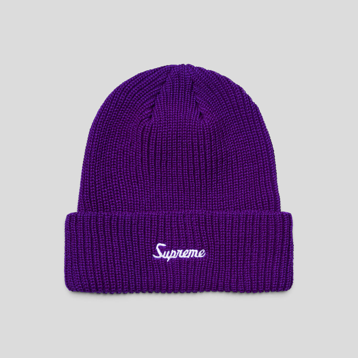 Supreme Loose Gauge Beanie in Neon Purple