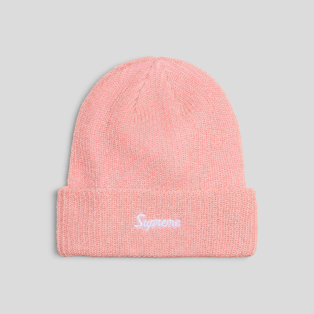Supreme Loose Gauge Beanie in Pink