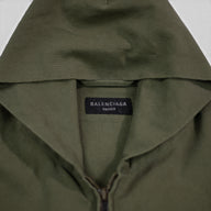 Balenciaga Hooded Zip Up in Khaki