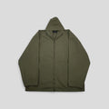 Balenciaga Hooded Zip Up in Khaki