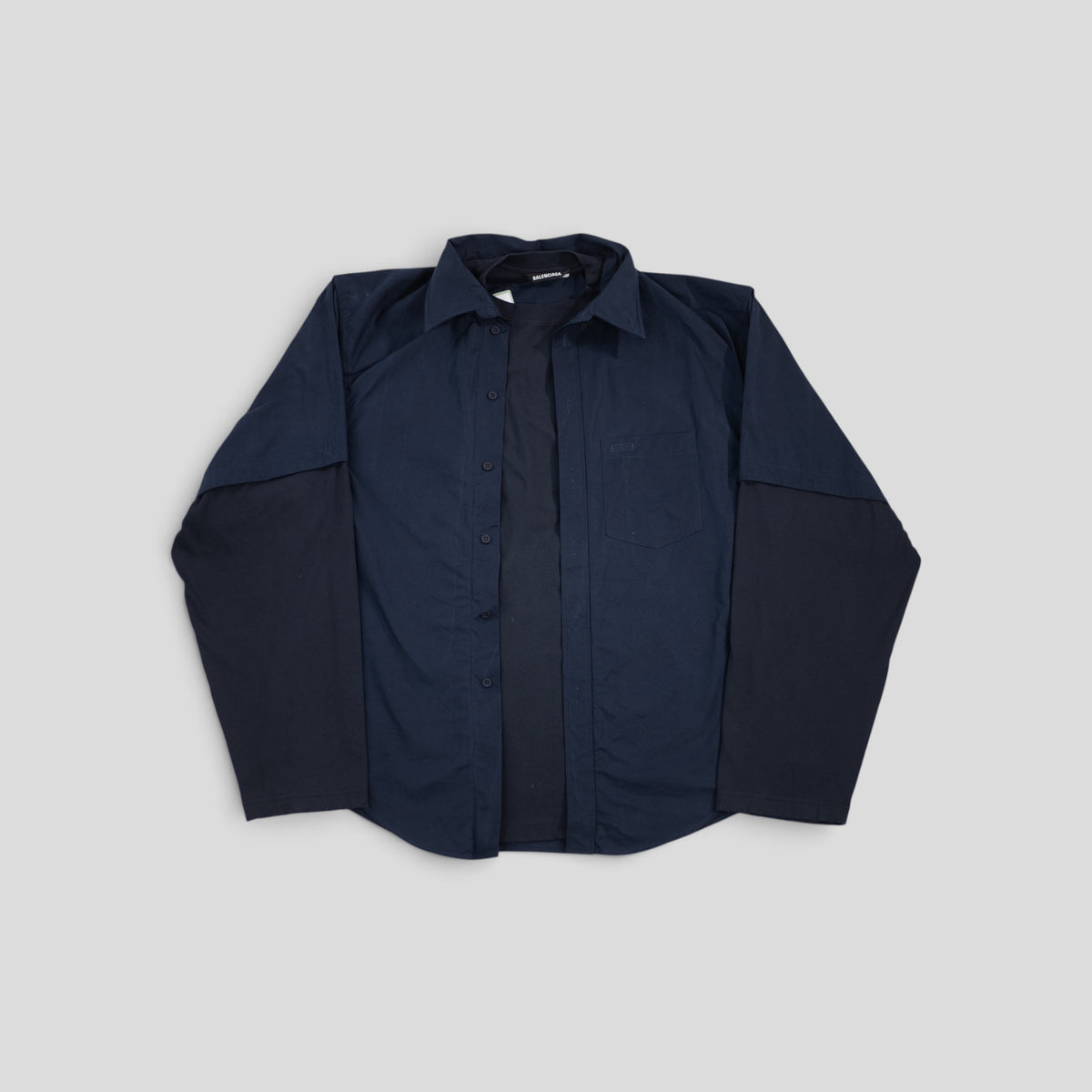 Balenciaga Layered Jersey Overshirt in Blue