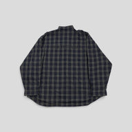 Balenciaga Oversized Cotton Flannel Button Up in Blue/Green