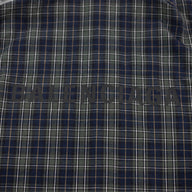 Balenciaga Oversized Cotton Flannel Button Up in Blue/Green