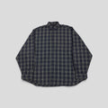 Balenciaga Oversized Cotton Flannel Button Up in Blue/Green