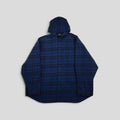 Balenciaga Plaid Hooded Button Up in Blue