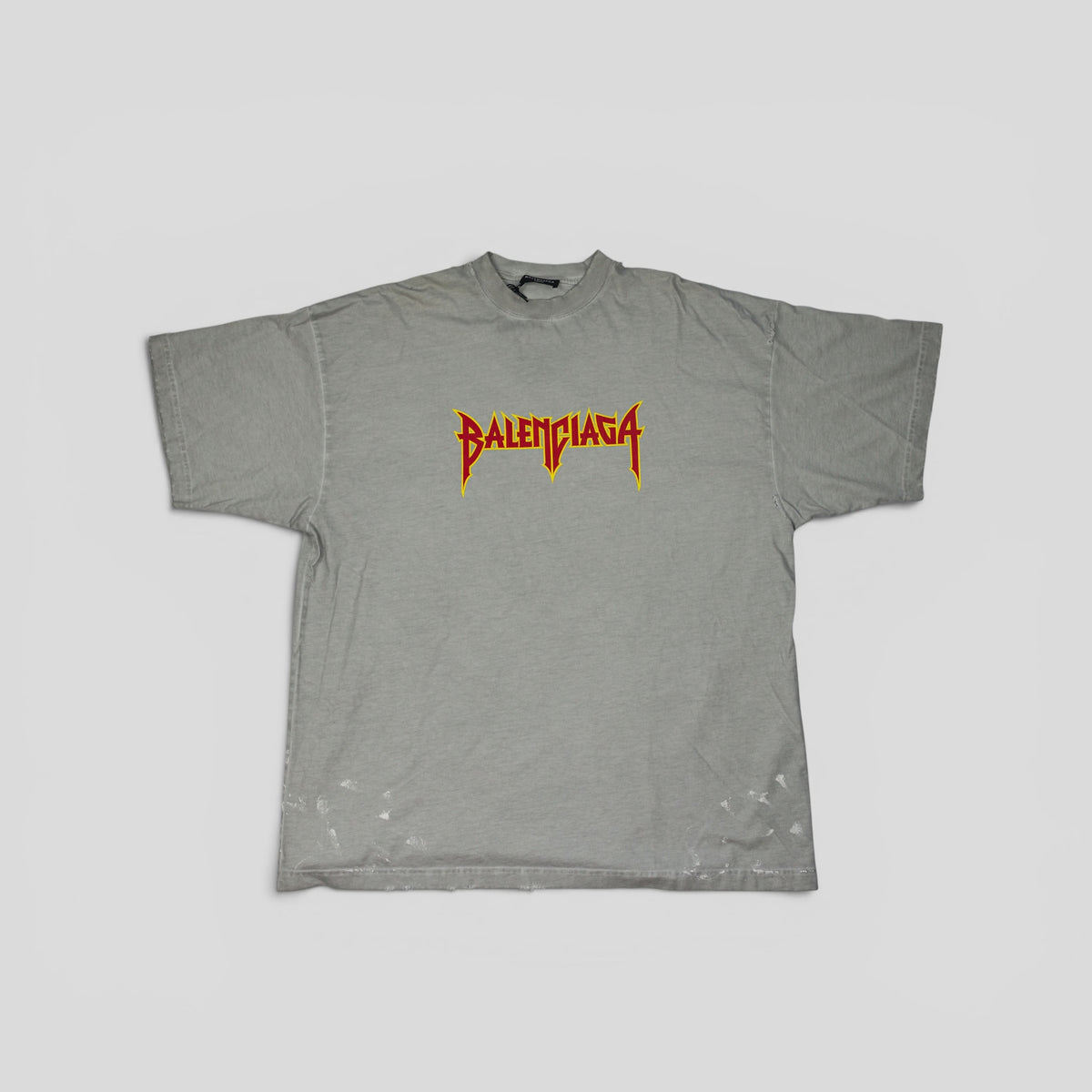 Balenciaga Oversized Logo Print T-Shirt in Gray