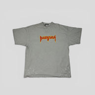 Balenciaga Oversized Logo Print T-Shirt in Gray