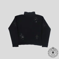 Chrome Hearts Pony Hair Quarter Zip in Black
