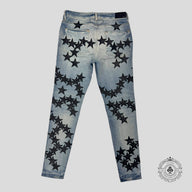 Amiri Chemist Star Patch Jeans in Clay Indigo / Black