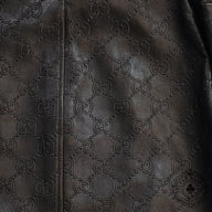 Gucci GG Leather Bomber Jacket in Black