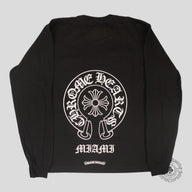 Chrome Hearts Miami Exclusive Horseshoe Logo Long Sleeve in Black