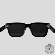 Chrome Hearts Diamond Embellished Box Officer Sunglasses in Black/Silver