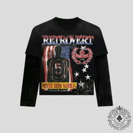 Retrovert USA Longsleeve Thermal T-Shirt in Black