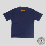 Louis Vuitton LV Stitch Print Embroidered Tee in Navy Blue