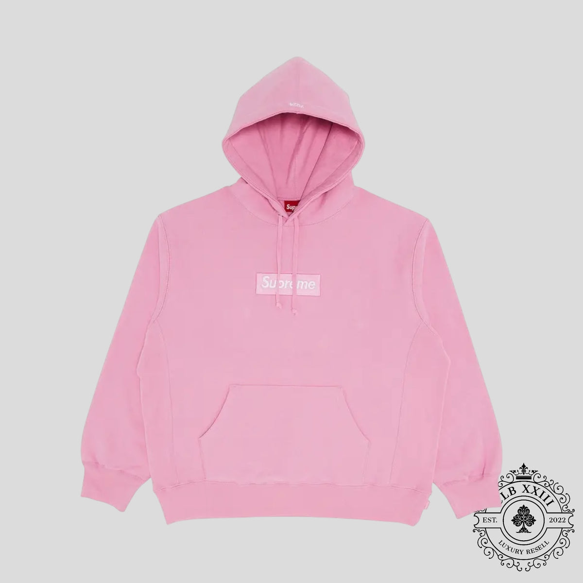 Supreme Box Logo Hooded Sweatshirt in Pink