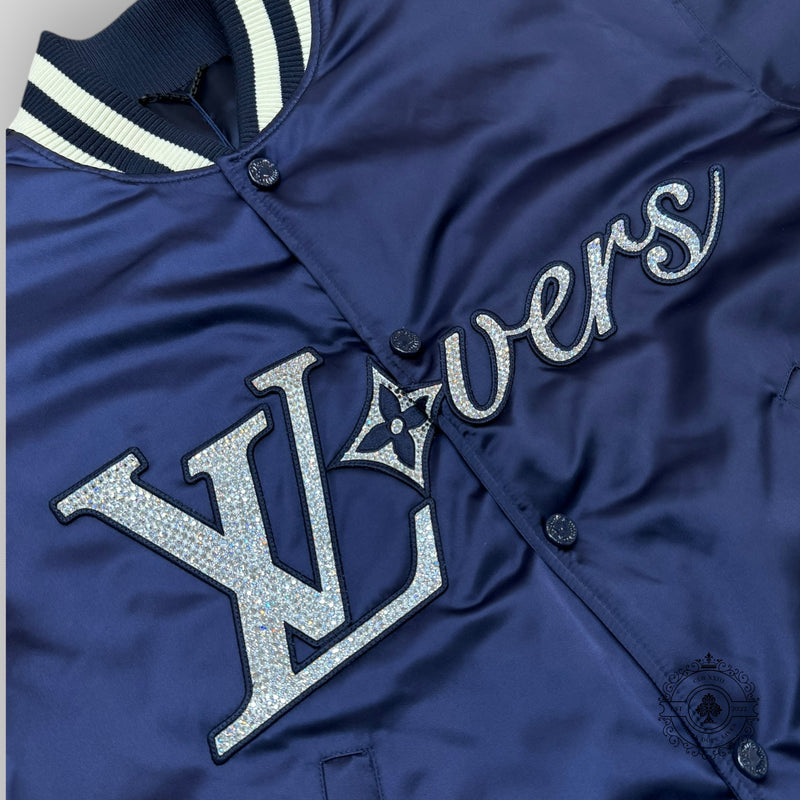 Louis Vuitton LV Lovers Baseball Varsity Jacket in Navy