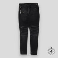 Amiri Leopard Patch Thrasher Jeans in Black