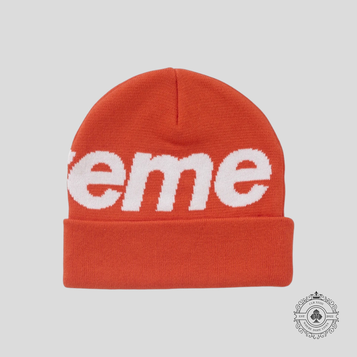 Supreme Big Logo Beanie in Orange