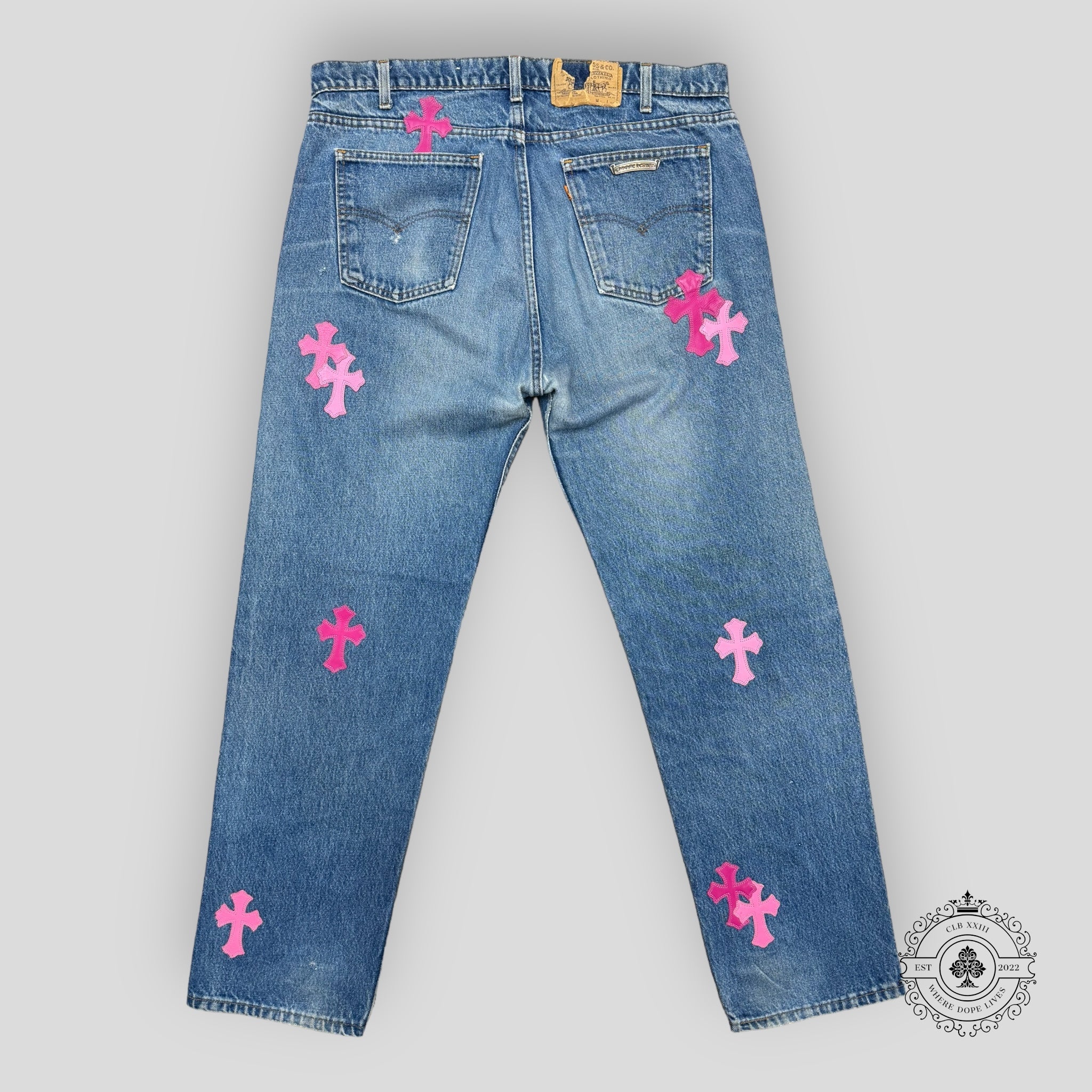【BOK PLACE】Back Lettering Point Patch Balloon Denim PT Levis Balloon Leg Women's Jeans Black Book