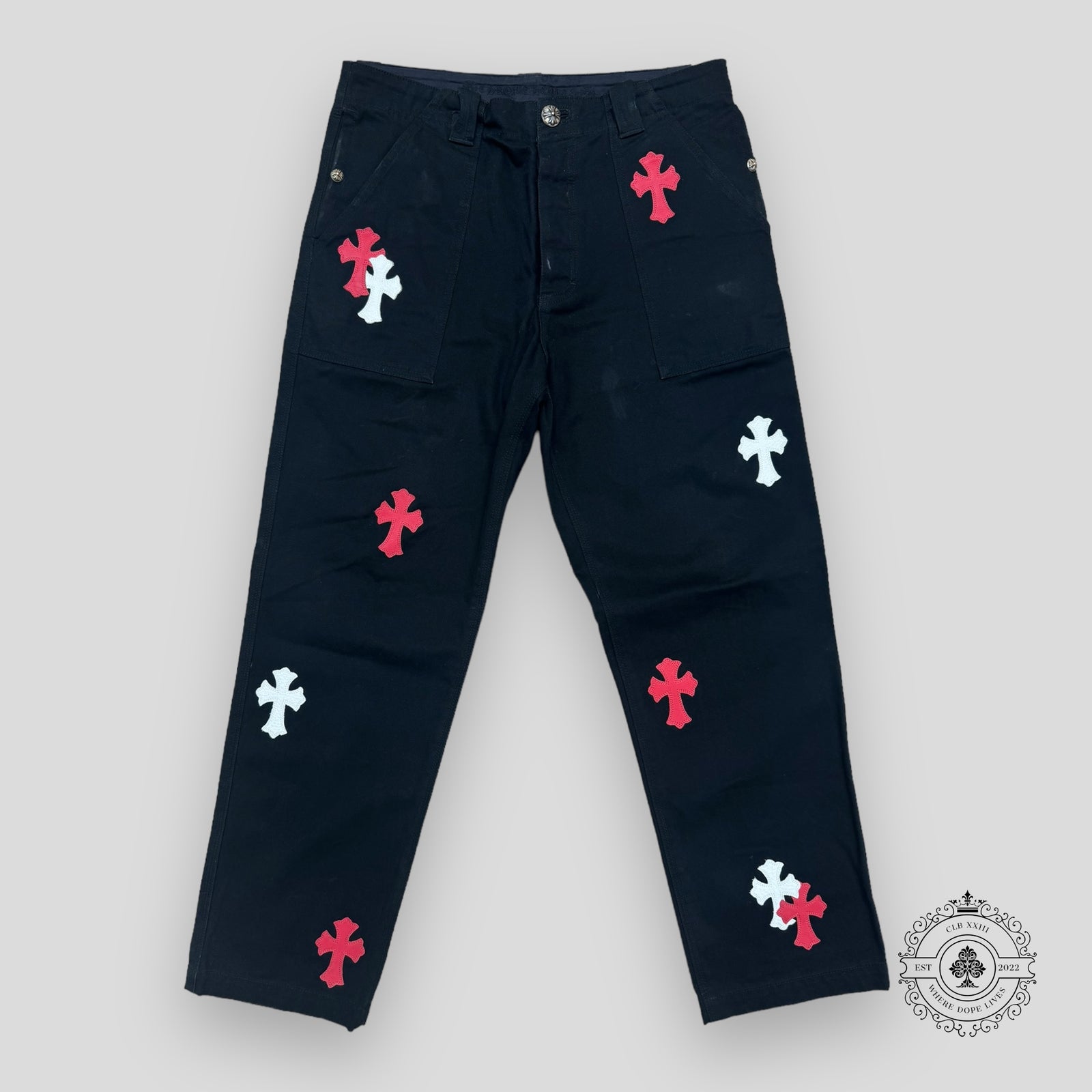 Chrome Hearts Cross Patch Carpenter Pants